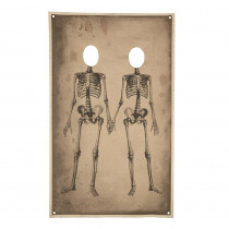 Home Accents Holiday 72.75 in. Skeleton Couple Photo Banner