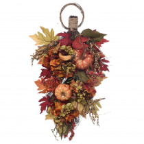 Home Accents Holiday 24.5 in. Harvest Mixed Pumpkin and Berries Teardrop