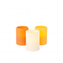 Home Accents Holiday 3 in. x 4 in. Battery Operated Harvest LED Candles - Assorted Colors