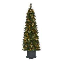 Home Accents Holiday 6 ft. Pre-Lit LED Alexander Pine Potted Artificial Christmas Tree with 457 Tips and 150 Warm White Lights