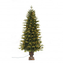 Home Accents Holiday 6 ft. Pre-Lit LED Aspen Fir Potted Artificial Christmas Tree with 350 Warm White Lights