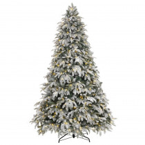 Home Accents Holiday 7.5 ft. Pre-Lit LED Flocked Mixed Pine Artificial Christmas Tree with 500 Warm White Lights