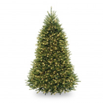 Home Accents Holiday 7.5 ft. Pre-Lit Dunhill Fir Hinged Artificial Christmas Tree with Clear Lights
