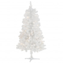 Home Accents Holiday 5 ft. Pre-Lit LED Glossy White North Hill Spruce Artificial Christmas Tree with 120 Warm White Lights