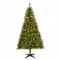 Home Accents Holiday 6.5 ft. Pre-Lit LED Festive Pine Artificial Christmas Tree with 250 Warm White Lights