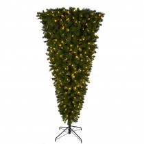 Home Accents Holiday 7 ft. Pre-Lit LED Wesley Upside Down Spruce Artificial Christmas Tree with 420 Color Changing Lights