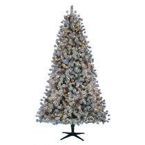 Home Accents Holiday 7.5 ft. Pre-Lit LED Flocked Lexington Pine Artificial Christmas Tree with 500 Warm White Lights