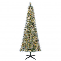 Home Accents Holiday 7 ft. Pre-Lit LED Sparkling Pine Slim Artificial Christmas Tree with 300 Warm White Lights