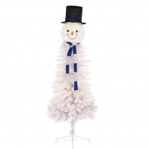Home Accents Holiday 6.5 ft. Pre-Lit Snowman Head Artificial Christmas Tree with 140 LED Lights