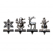 Home Accents Holiday Silver Stocking Holder 4 Asst-Deer Design