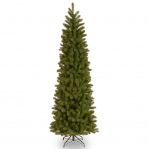 Home Accents Holiday 7.5 ft. Feel-Real Downswept Douglas Pre-Lit Slim Artificial Christmas Tree