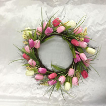Home Accents 22 in. Tulip Wreath with Twig Base