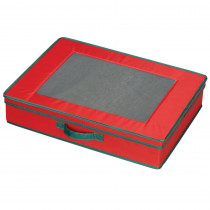 Household Essentials Holiday Tabletop Chest Red with Green trim