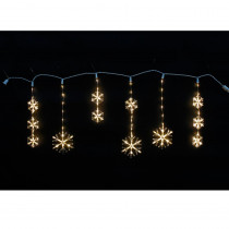 64 in. 150-Light Warm White Micro Dot LED Snowflake Icicle Light