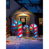 Illuminations 18.7 ft. Color Blast Remote Controlled RGB LED Candy Cane Pathway Markers (3-Pack)