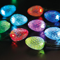 Illuminations 31.5 ft. 24-Light RGB LED Color Blast Remote Controlled C12 Faceted String Lights