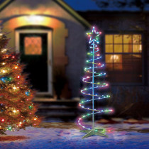 Illuminations 5.5 ft. Color Blast Remote Controlled RGB LED 96-Light Spiral Tree - 5 Points Star