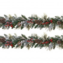 S/2 6 ft. Snowy Holiday Garlands
