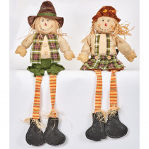 32 in. Scarecrow Sitter with Long Legs (Set of 2)