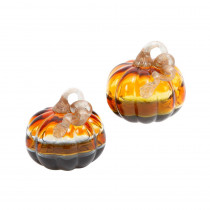 5.3 in. H Asst Glass Verigated Color Pumpkins