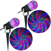 LightShow Holiday Light Show Projection Light Ribbon 2-Piece Combo Pack (RGB)