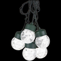 LightShow 8-Light White Projection Round String Lights with Clips