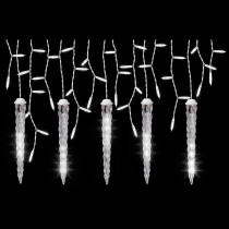 LightShow 5-Light White Icicle String Light Set with Shooting Star Icicles