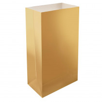 Lumabase 11 in. Gold Luminaria Bags (Count of 24)