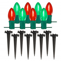 Lumabase Pathway Red and Green String Lights (Set of 8)