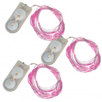 Lumabase 20-Pink Waterproof Mini LED String Light (Set of 3)