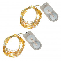 Lumabase 40-Light Mini Battery Operated Waterproof String Lights in Amber (2-Count)