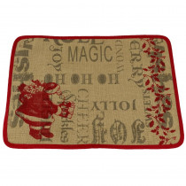 Manor Luxe 13 in. H x 18 in. W Saint Nick Christmas with Printed Burlap Collection Placemat