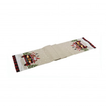 Manor Luxe 0.1 in. H x 13.5 in. W x 72 in. D Snowy Car Santa Light Up Chirstmas Table Runner