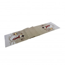 Manor Luxe 0.1 in. H x 13.5 in. W x 72 in. D Snowman Lantern Light Up Chirstmas Table Runner