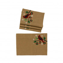 Manor Luxe 0.1 in. H x 19 in. W x 13 in. D Cardinal Noel Peace Joy Jute Christmas Placemats (Set of 4)