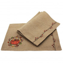 Manor Luxe 0.1 in. H x 13 in. W x 18 in. D Rustic Pumpkin Wreath Fall Placemats (Set of 4)