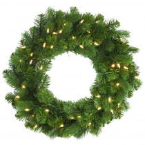 Martha Stewart Living 24 in. LED Pre-Lit Downswept Douglas Fir Artificial Christmas Wreath
