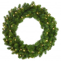 Martha Stewart Living 30 in. LED Pre-Lit Downswept Douglas Fir Artificial Christmas Wreath