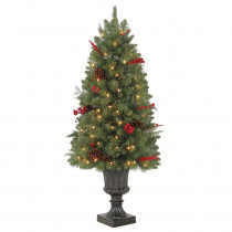 Martha Stewart Living 4 ft. Pre-Lit Winslow Fir Potted Artificial Christmas Tree with 286 Tips and 100 Clear Lights
