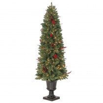 Martha Stewart Living 6 ft. Pre-Lit Winslow Fir Potted Artificial Christmas Tree with 612 Tips and 200 Clear Lights