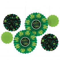 Amscan St. Patrick's Day Paper Fan Decoration Assortment (6-Count, 2-Pack)