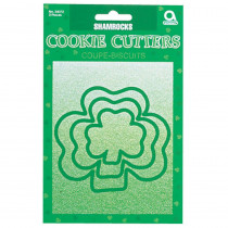 Amscan St. Patrick's Day Green Plastic Shamrock Cookie Cutter Set (3-Count, 8-Pack)