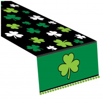 Amscan Shamrock 14 in. x 72 in. Polyester St. Patrick's Day Table Runner (2-Pack)
