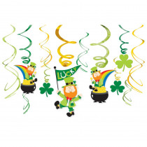 Amscan St. Patrick's Day Foil Leprechaun Swirl Decoration Assortment (12-Count, 3-Pack)