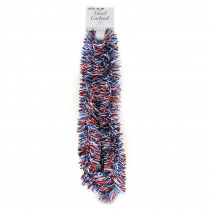 Brite Star 9 ft. Patriotic Wavy Red, White and Blue Tinsel (Set of 2)