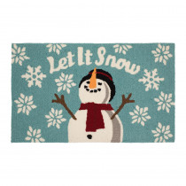 Home Accents Holiday Let It Snow 18 in. x 30 in. Hand Hooked Door Mat