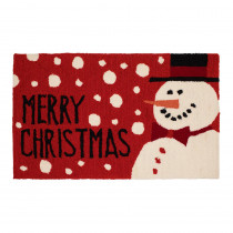 Home Accents Holiday Eclectic Snowman 18 in. x 30 in. Hand Hooked Door Mat