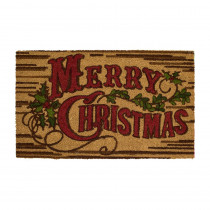 Home Accents Holiday Rustic Christmas 18 in. x 30 in. Coir Door Mat