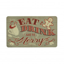 Home Accents Holiday Eat Drink Merry in the Woods 22 in. x 36 in. Prestige Kitchen Mat