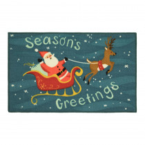 Home Accents Holiday Santa 18 in. x 30 in. Printed Nylon Door Mat